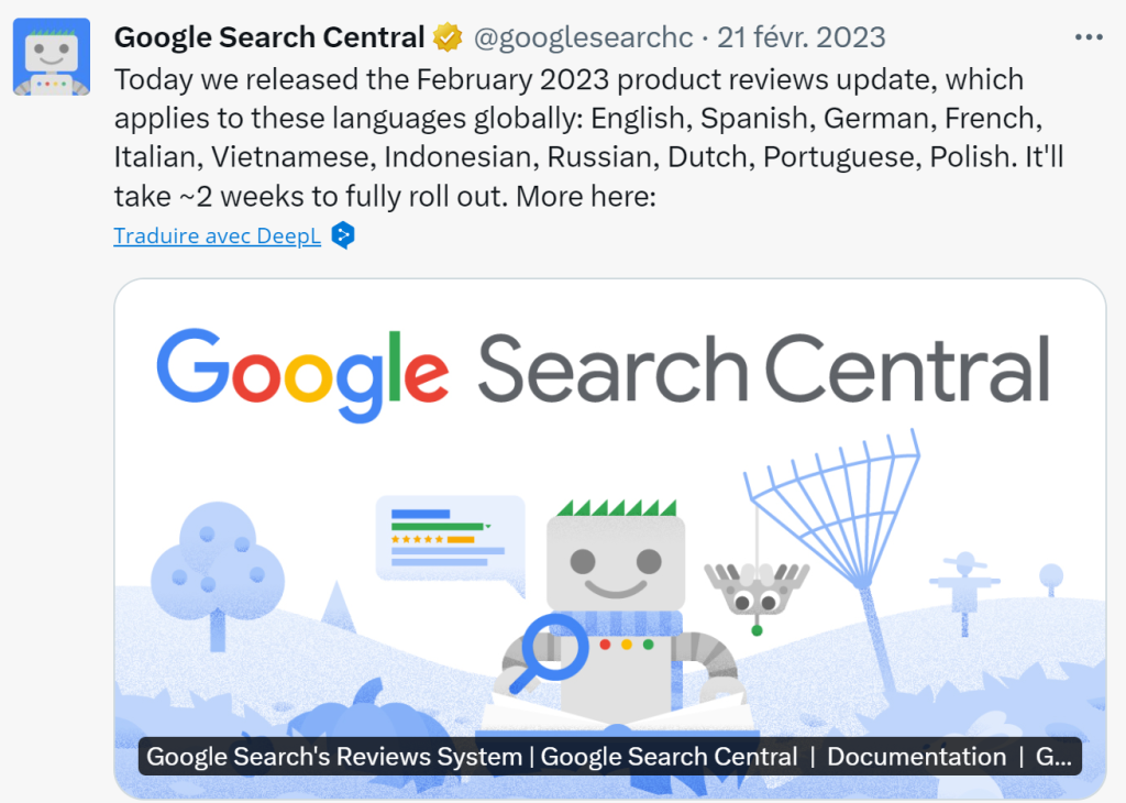 Première mise à jour de Google en 2023 : Product Reviews Update